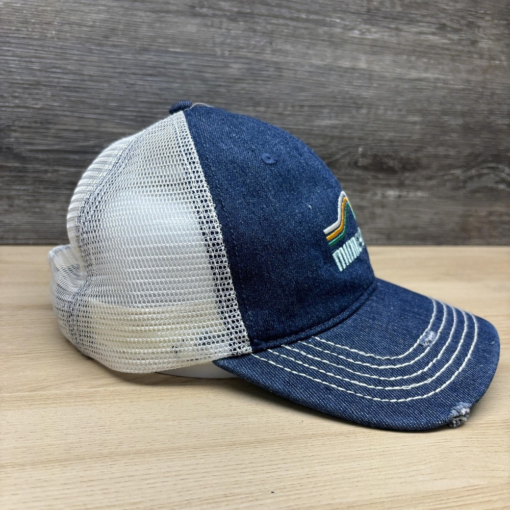 Minnesota Hat Cap Strap Back Mens One Size Blue White Trucker Denim Embroidered - Picture 6 of 9